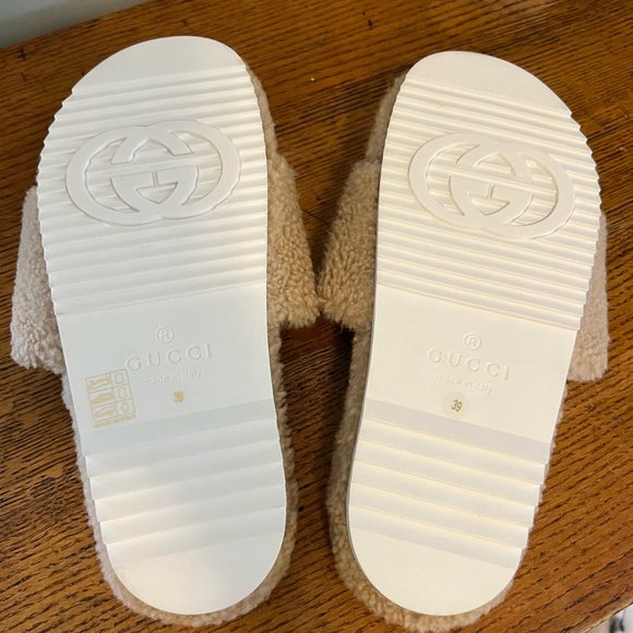GUCCI Wool Slide Sandals - EXCELLENT CONDITION Size EU39/US9 - Picture 6 of 11